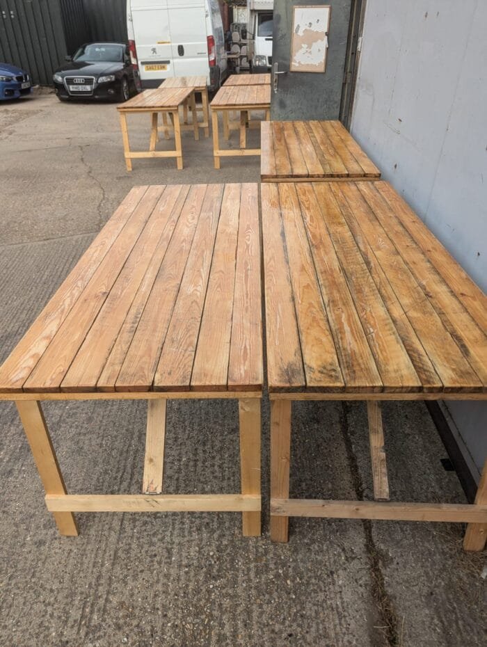 Rustic Wooden Trestle Table