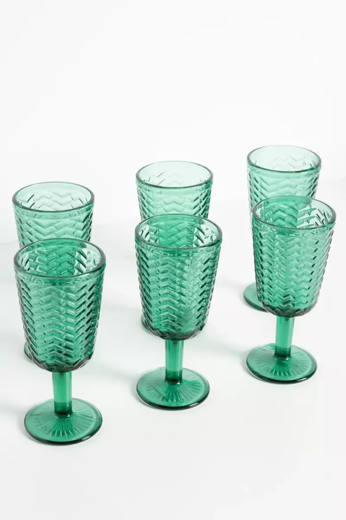 Green Vintage Wine Goblet x1 - Image 2